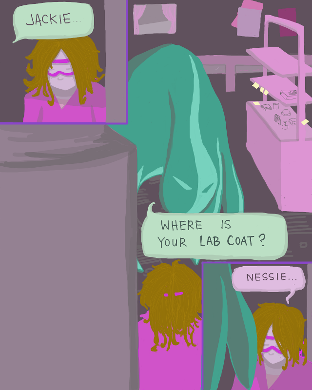 you know we always wear lab coats on Fridays, Jackie