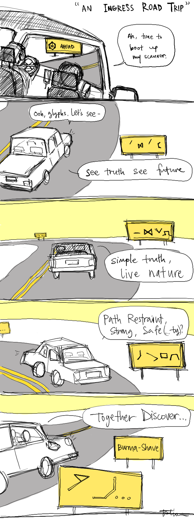 destroy destiny human lie / portal die civilization die / past again present again / pure body Burma-Shave