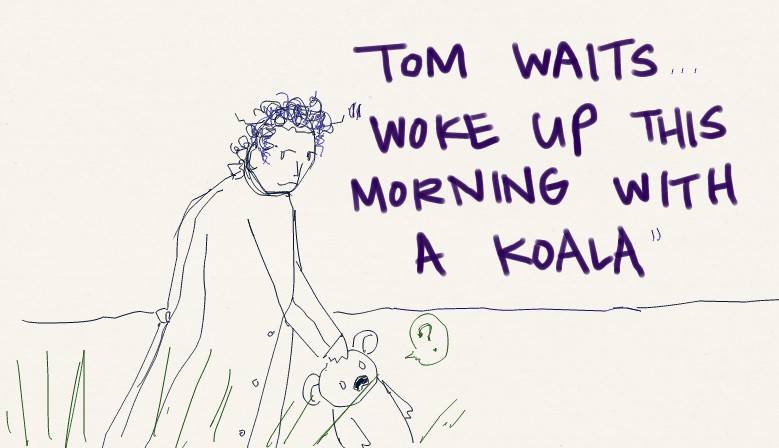 with a koala, with a koala