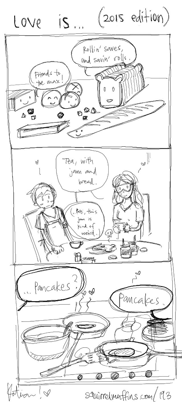 love is traffic jam, and tonberry jam, and semi-regular updates...??? (but have a bonus comic, just in case. <3)