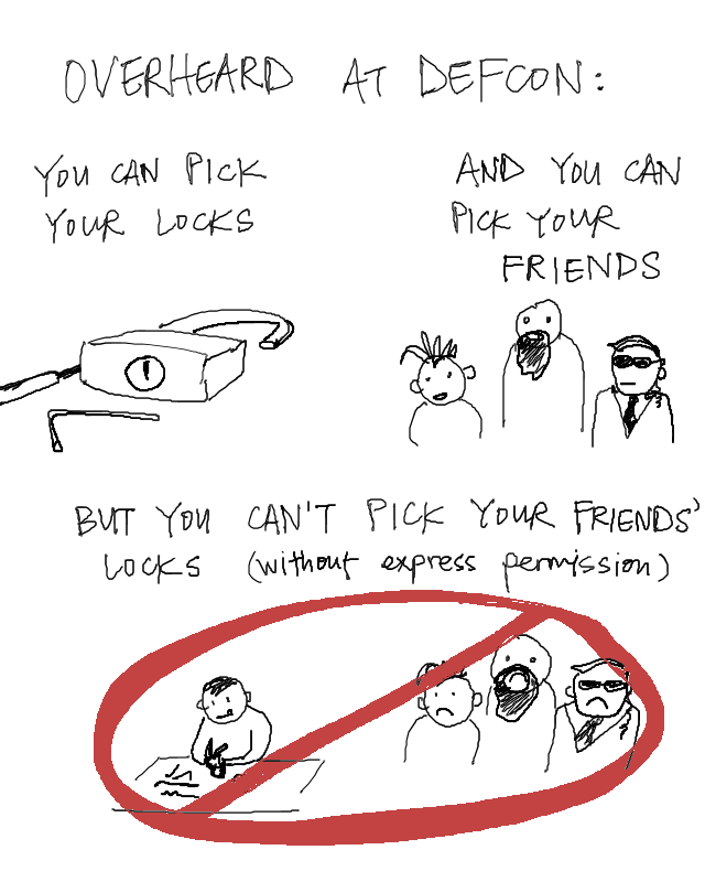 you can, however, pick your locks' friends (as in their chums)
