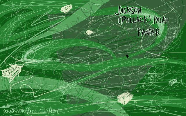 materials: spinach and paneer over naan