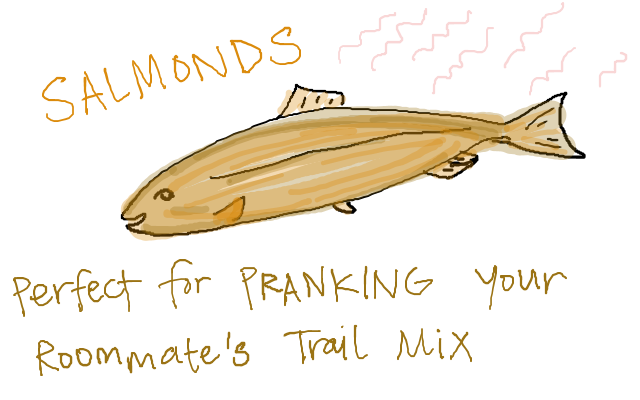 the reverse of this image would actually be tasty, but 'almon' doesn't quite tell you as much.